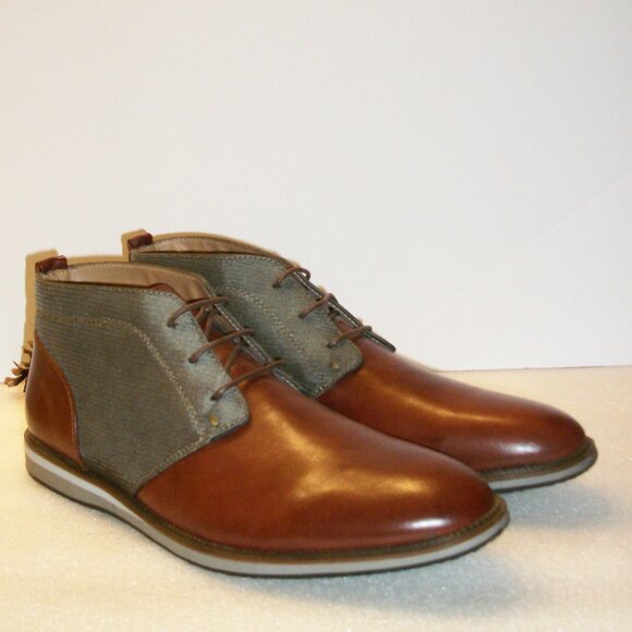 MADDEN 11.5 Mens Brown Fabric Trimmed Chukka Boots NWOT \